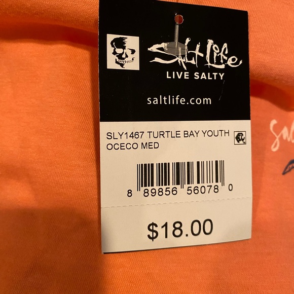 Salt Life Girl’s Coral Turtle Bay  Short-Sleeve T-Shirt NWT - Picture 5 of 5